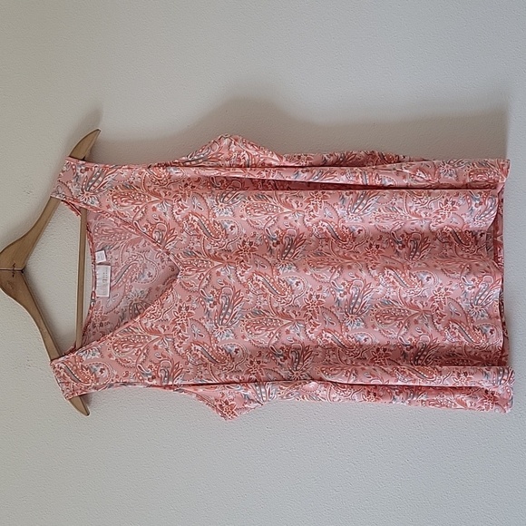 Belle by Kim Gravel Pink Orange Paisley Bell Sleeve Blouse and Tank Set Size 1X - Picture 6 of 9